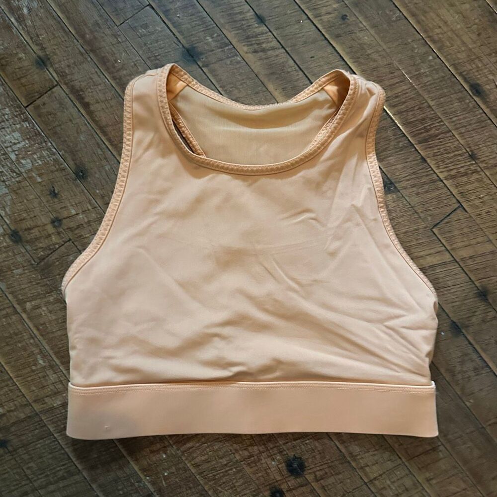 Fabletics Orange high neck XS athleisure wireless sports bra